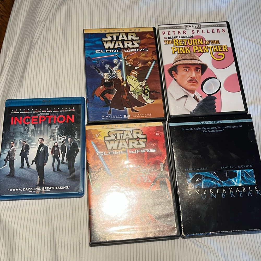 Assorted movies. Including one blu-ray